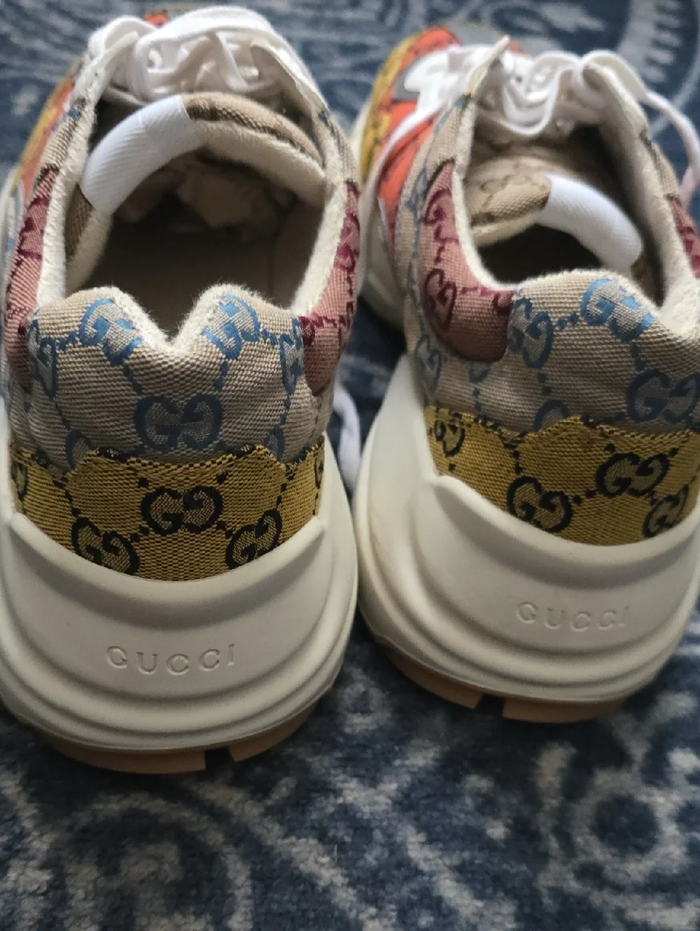 Gucci Multicolor GG Canvas Low-Top Sneakers — White, Red, Yellow, Gray, Brown - Picture 5 of 5